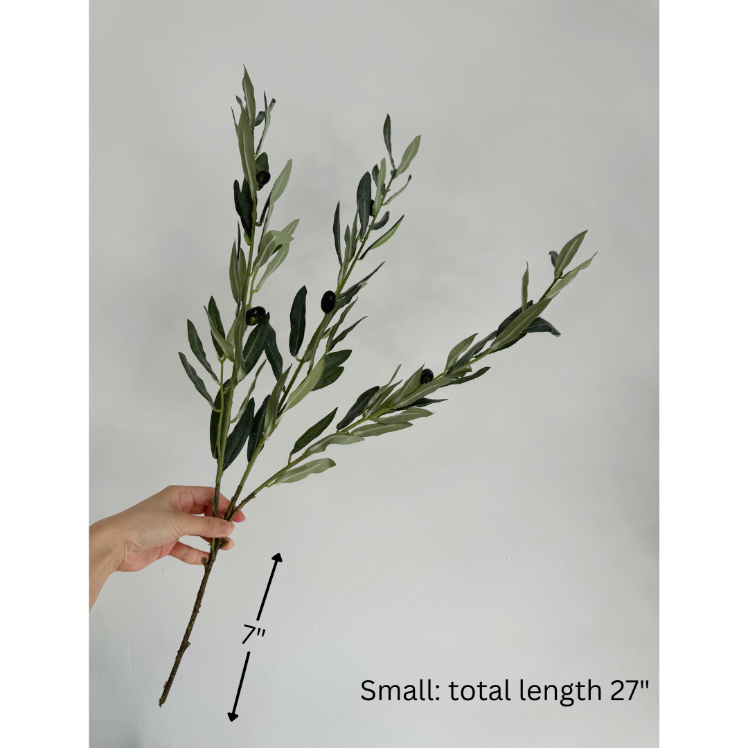 Two Sizes Green Olive Leaf Branch