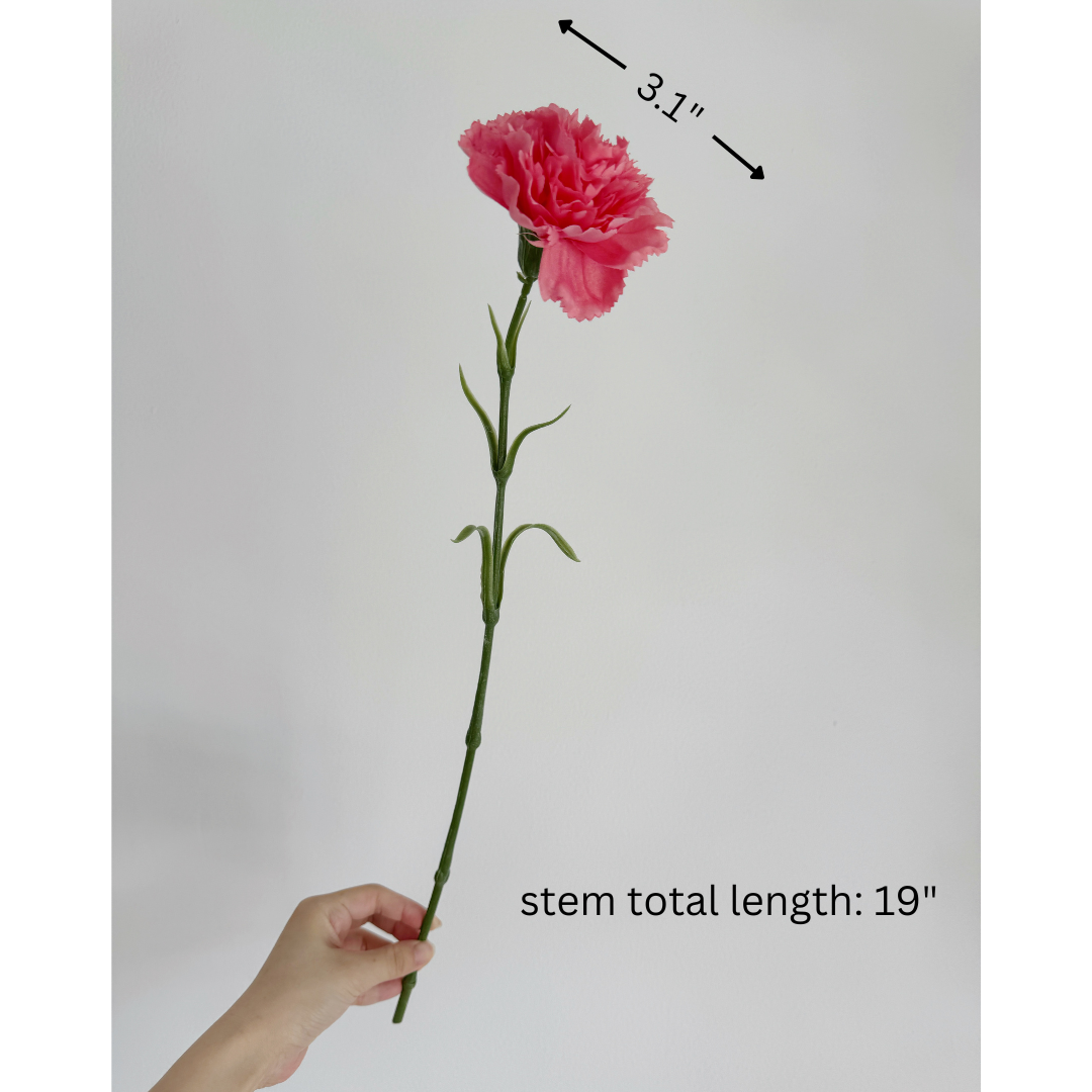 19" Real Touch Carnation Flower Stem