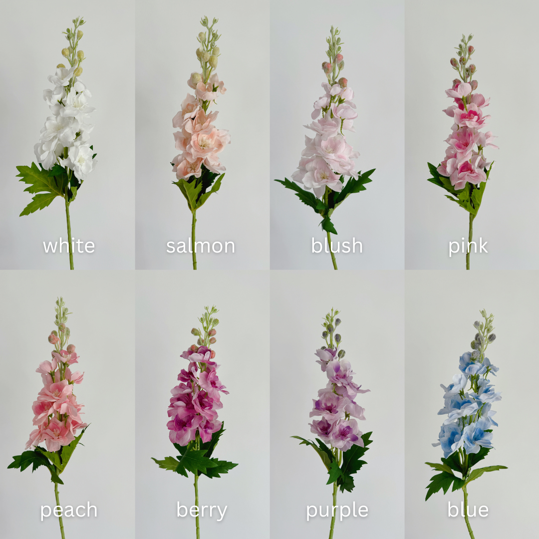 28" Real Touch Consolida Ajacis | Double Delphinium Stem