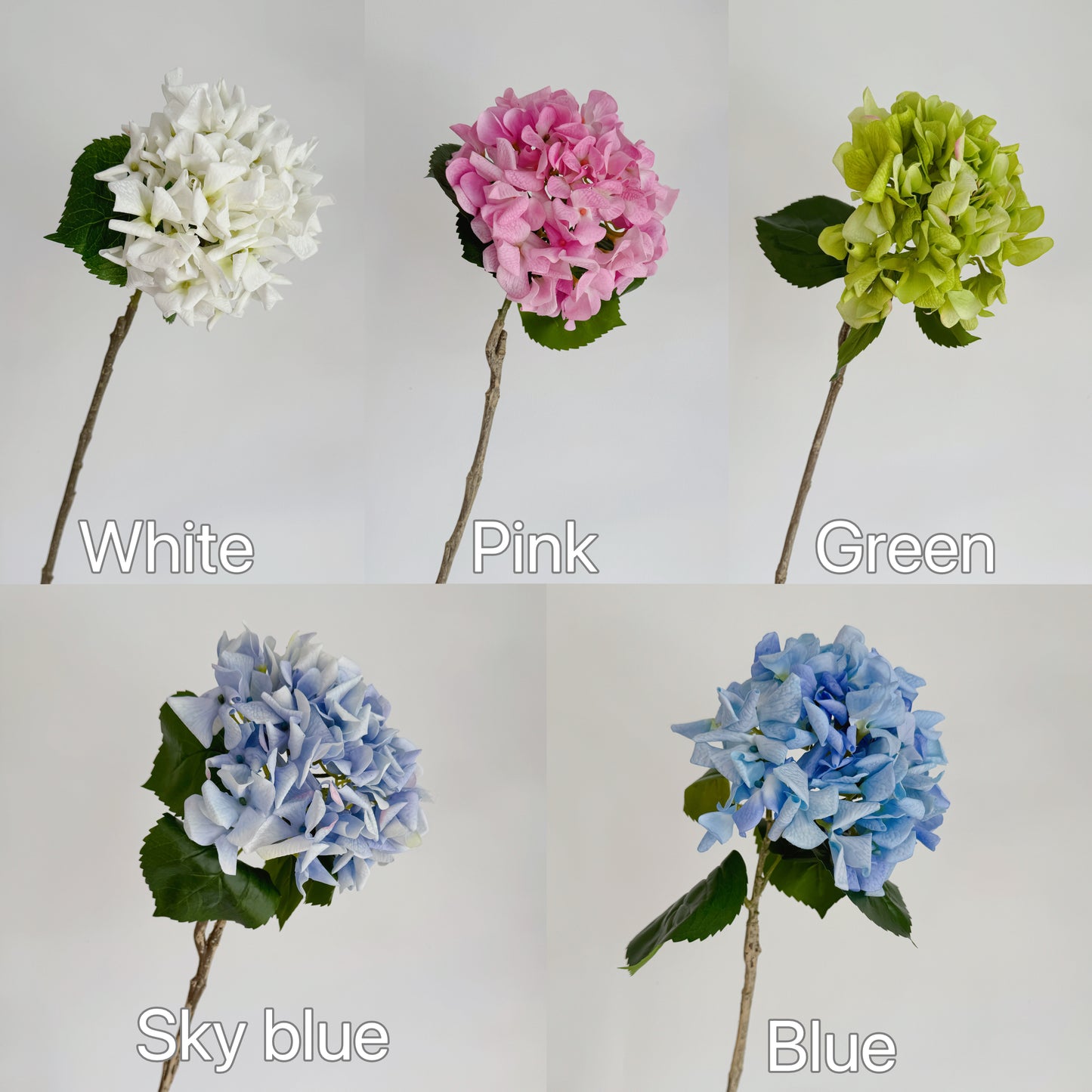 24" Real Touch Curl-Edge Hydrangea Stem