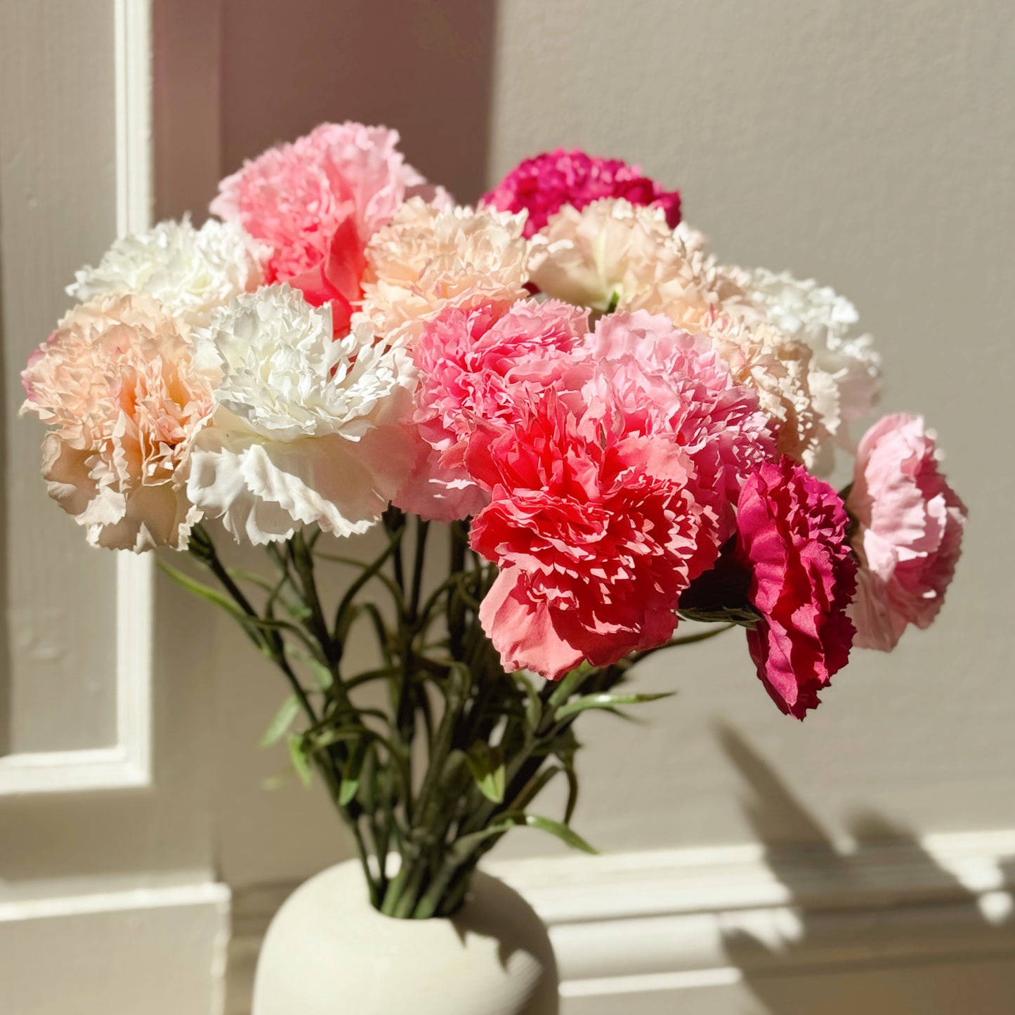 19" Real Touch Carnation Flower Stem
