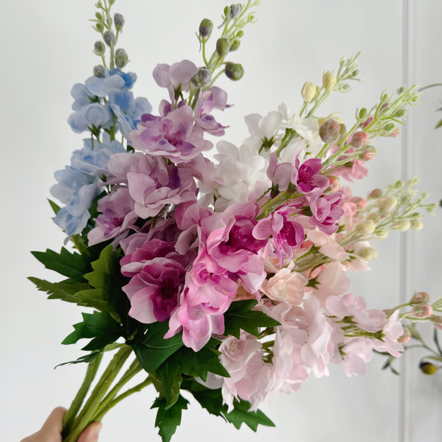 28" Real Touch Consolida Ajacis | Double Delphinium Stem