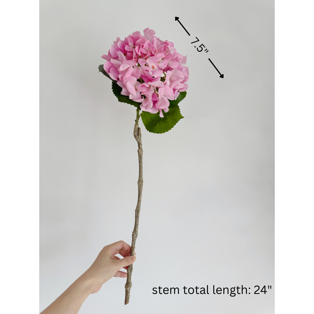 24" Real Touch Curl-Edge Hydrangea Stem