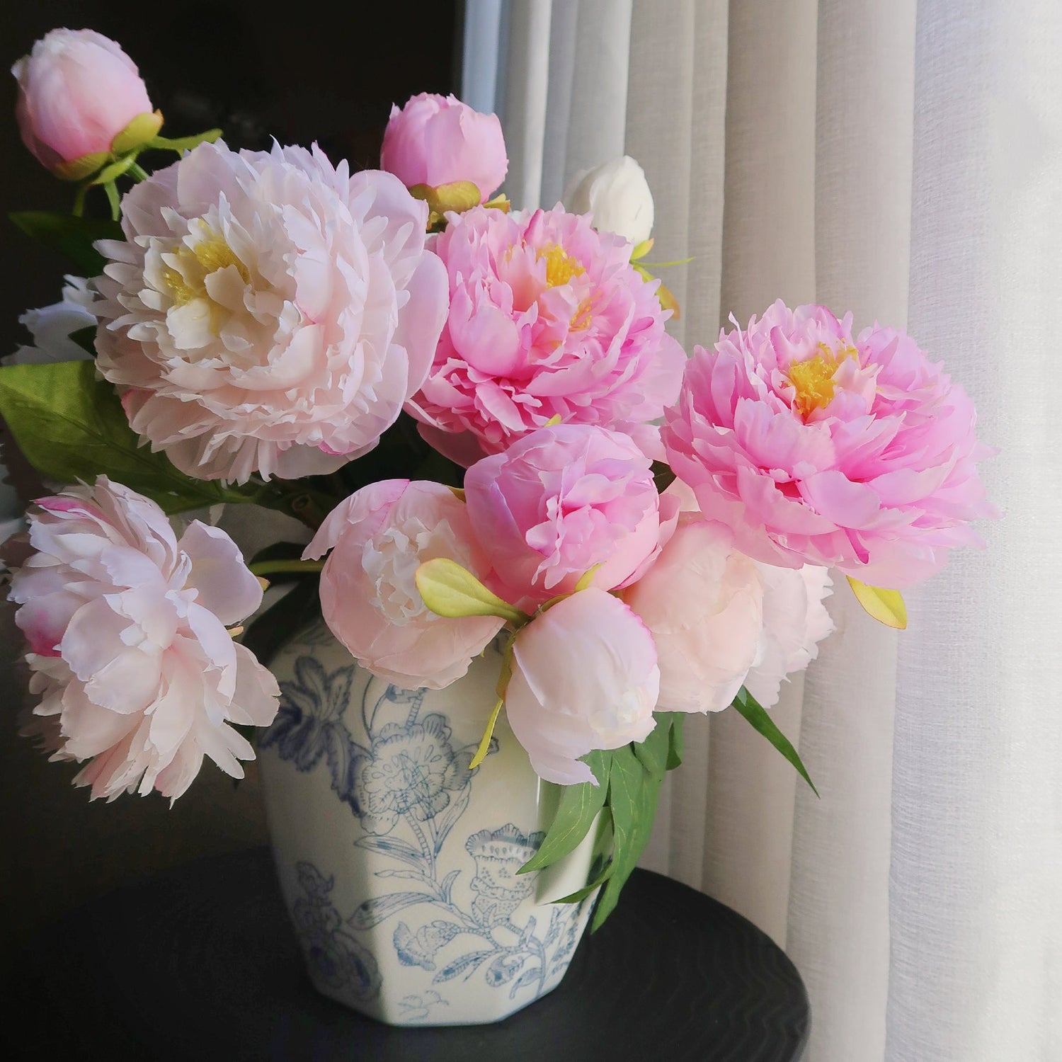 realistic silk peony flower