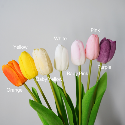 High Quality Faux Real Touch Tulip Bouquet Realistic Artificial Tulips Flower Bouquet for Gifting and Home Decor Birthday Gift Mother's Day Gift 