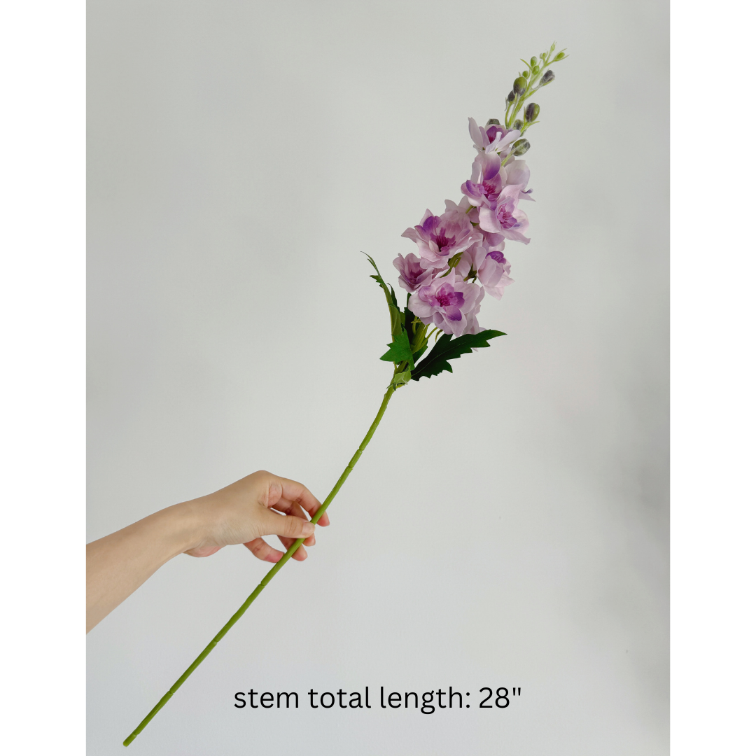 28" Real Touch Consolida Ajacis | Double Delphinium Stem