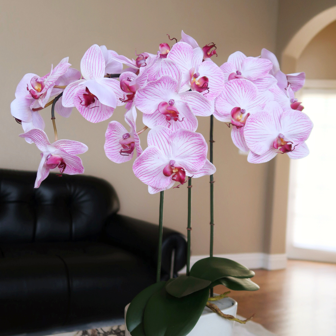 8-Head 32" Pink Orchid Stem