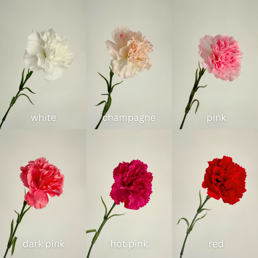 19" Real Touch Carnation Flower Stem