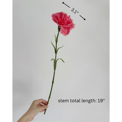 19" Real Touch Carnation Flower Stem