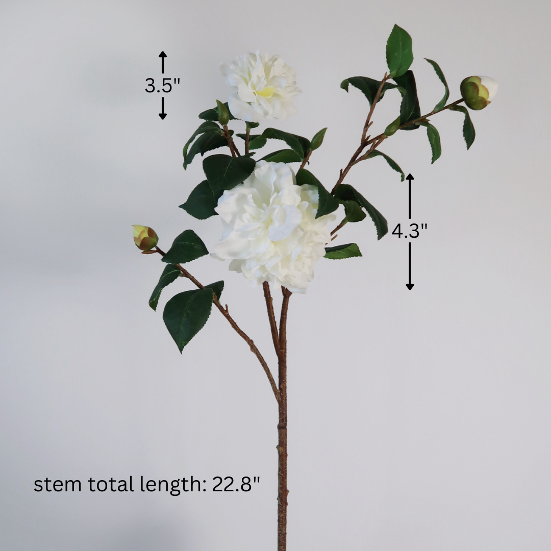 22" Faux Camellia Branch