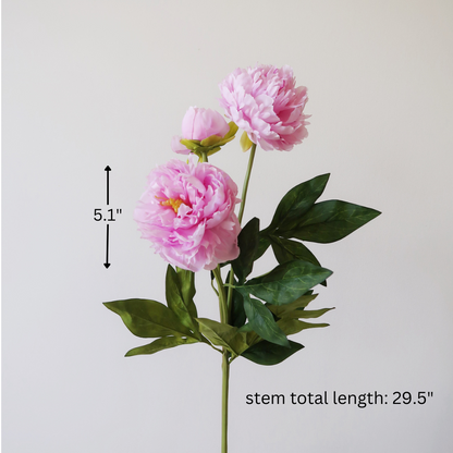 29" 3-Head Faux Peony Branch