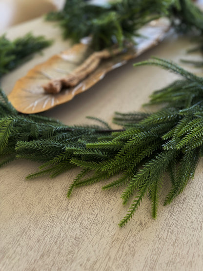 Real Touch Norfolk Pine Garland Extra Full Extra Long Winter Holiday Home Decor Christmas Home Decor Artificial Garland