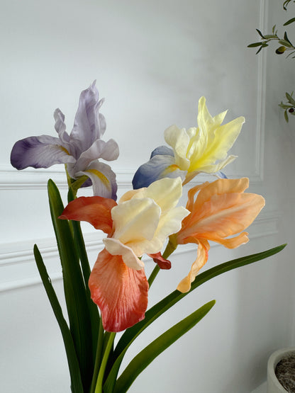 23" Faux Iris Flower Branch