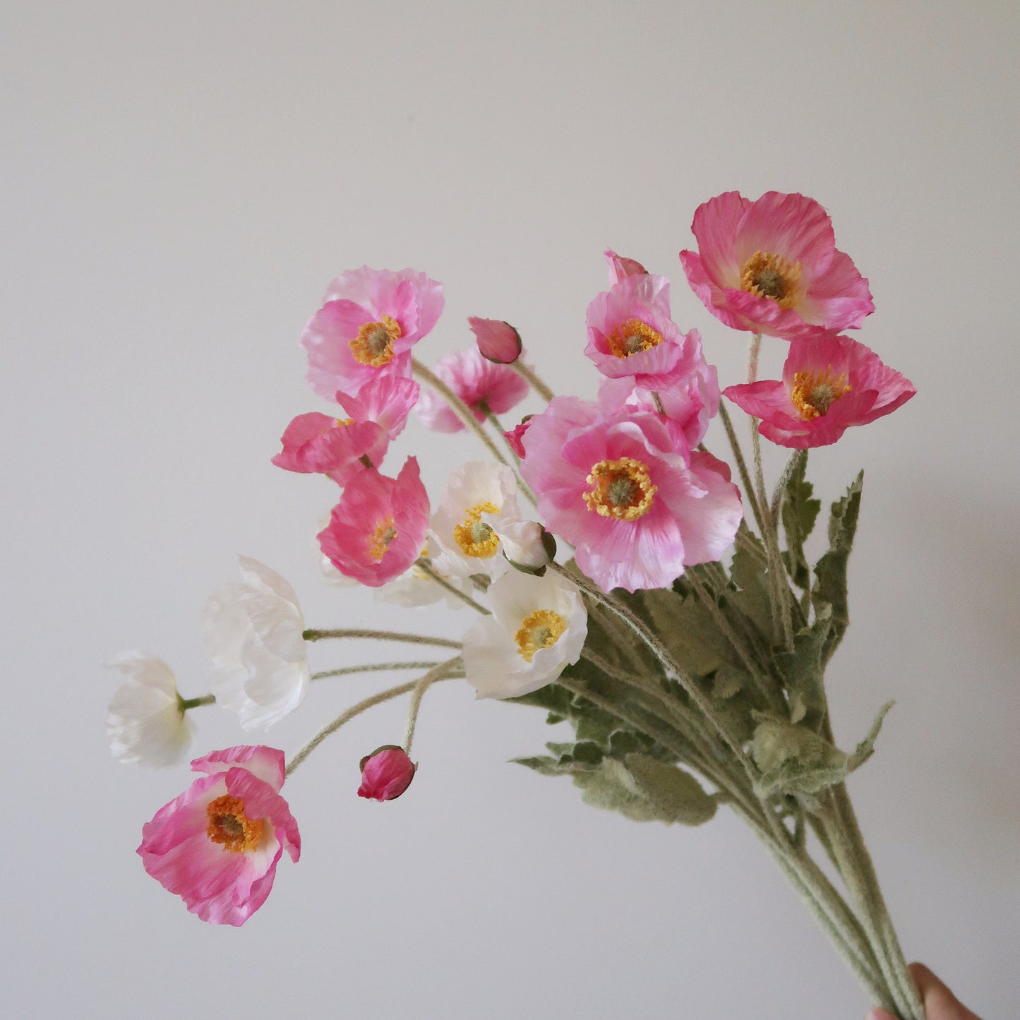 6 Stems Faux Poppy Flower Bouquet