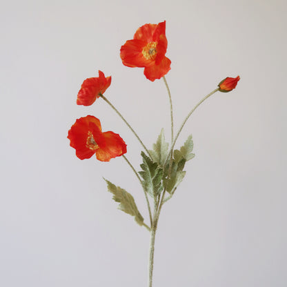 23“ Faux Poppy Flower Stem