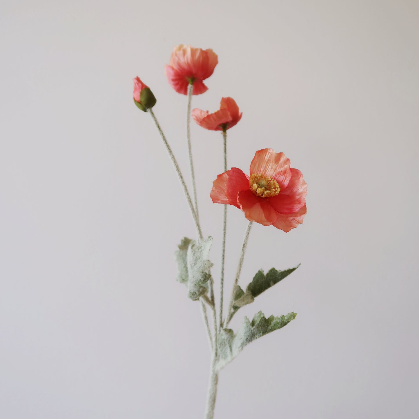 23“ Faux Poppy Flower Stem