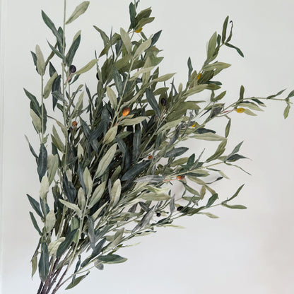 44" Grey-Green Olive Leaf Branch