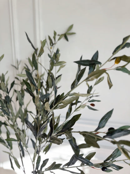 44" Grey-Green Olive Leaf Branch