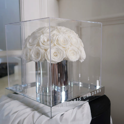 White Preserved Real Rose Bouquet | Eternity Rose Bouquet