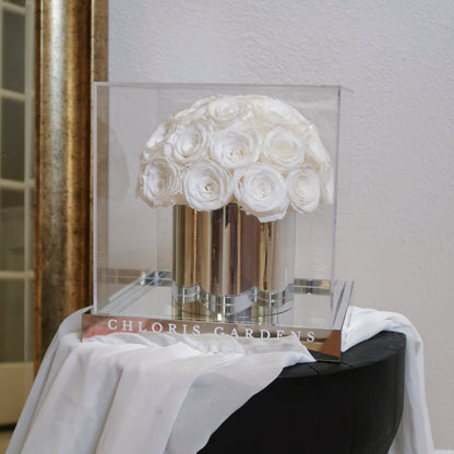 White Preserved Real Rose Bouquet | Eternity Rose Bouquet