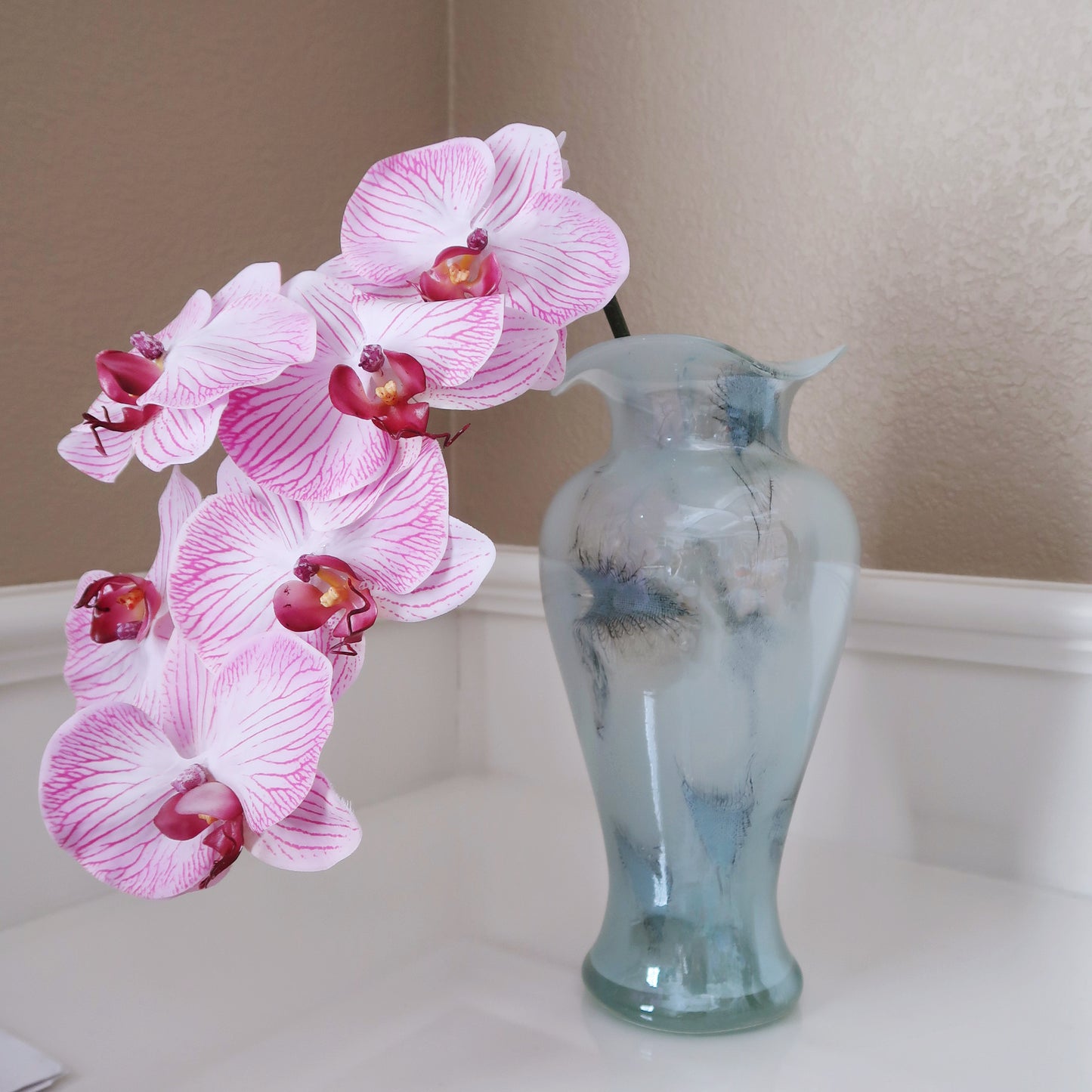 8-Head 32" Pink Orchid Stem