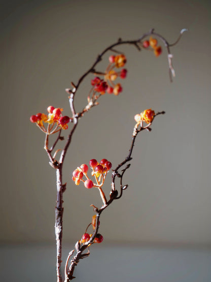 Artificial realistic red winterberry branch fall winter home decor faux branch with berries