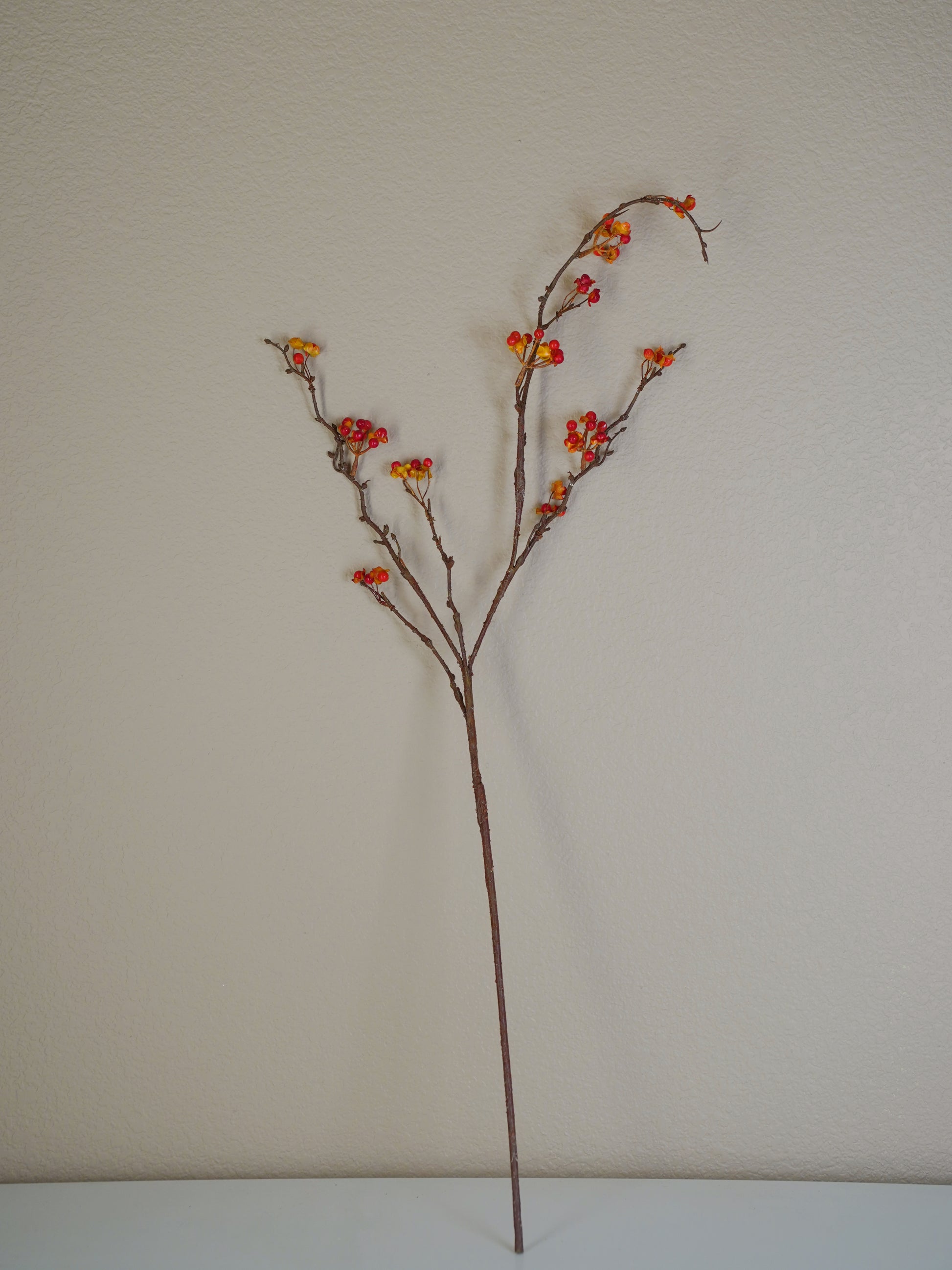 Artificial realistic red winterberry branch fall winter home decor faux branch with berries