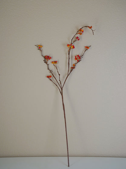 Artificial realistic red winterberry branch fall winter home decor faux branch with berries