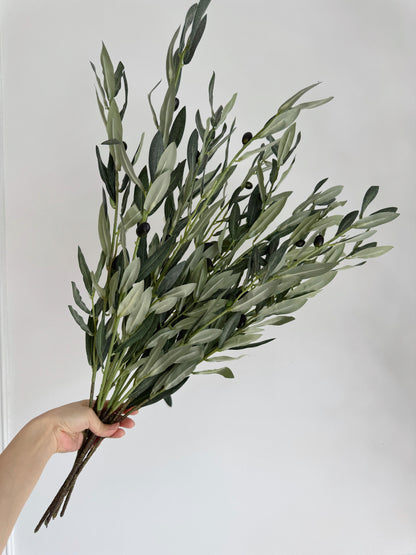 Two Sizes Green Olive Leaf Branch