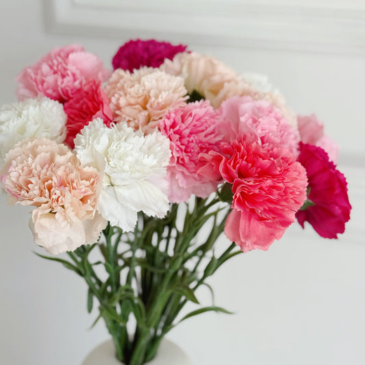 19" Real Touch Carnation Flower Stem