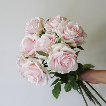 High Quality Faux Real Touch Rose Bouquet Most Realistic Artificial Roses for Gifting and Home Decor Valentine's Day Gift Birthday Gift Mother's Day Gift Eternity Roses Pink Rose Bouquet