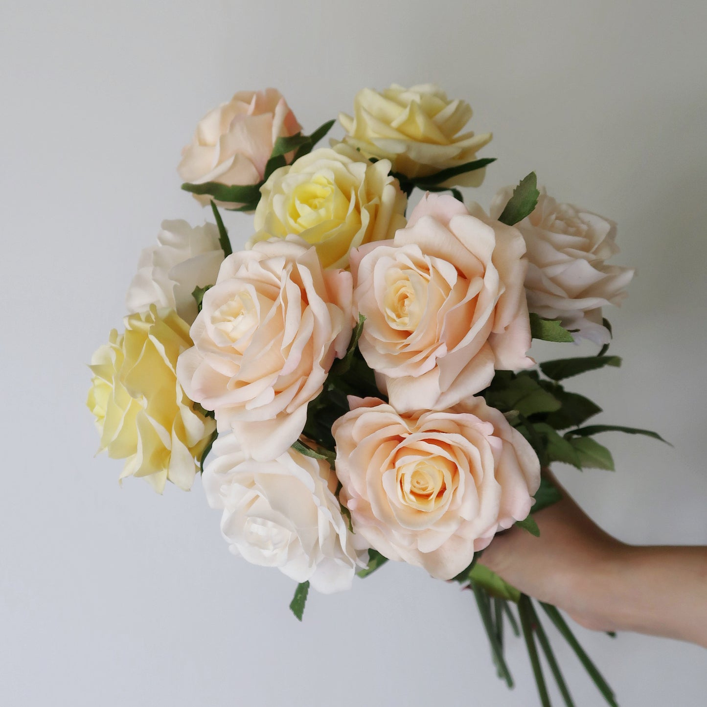 High Quality Faux Real Touch Rose Bouquet Most Realistic Artificial Roses for Gifting and Home Decor Valentine's Day Gift Birthday Gift Mother's Day Gift Eternity Roses Yellow Rose Bouquet