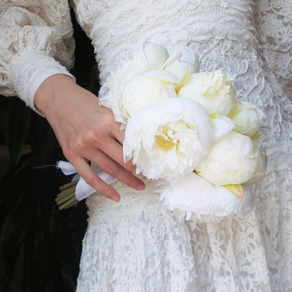 14 Heads Bridal Peony Wedding Bouquet