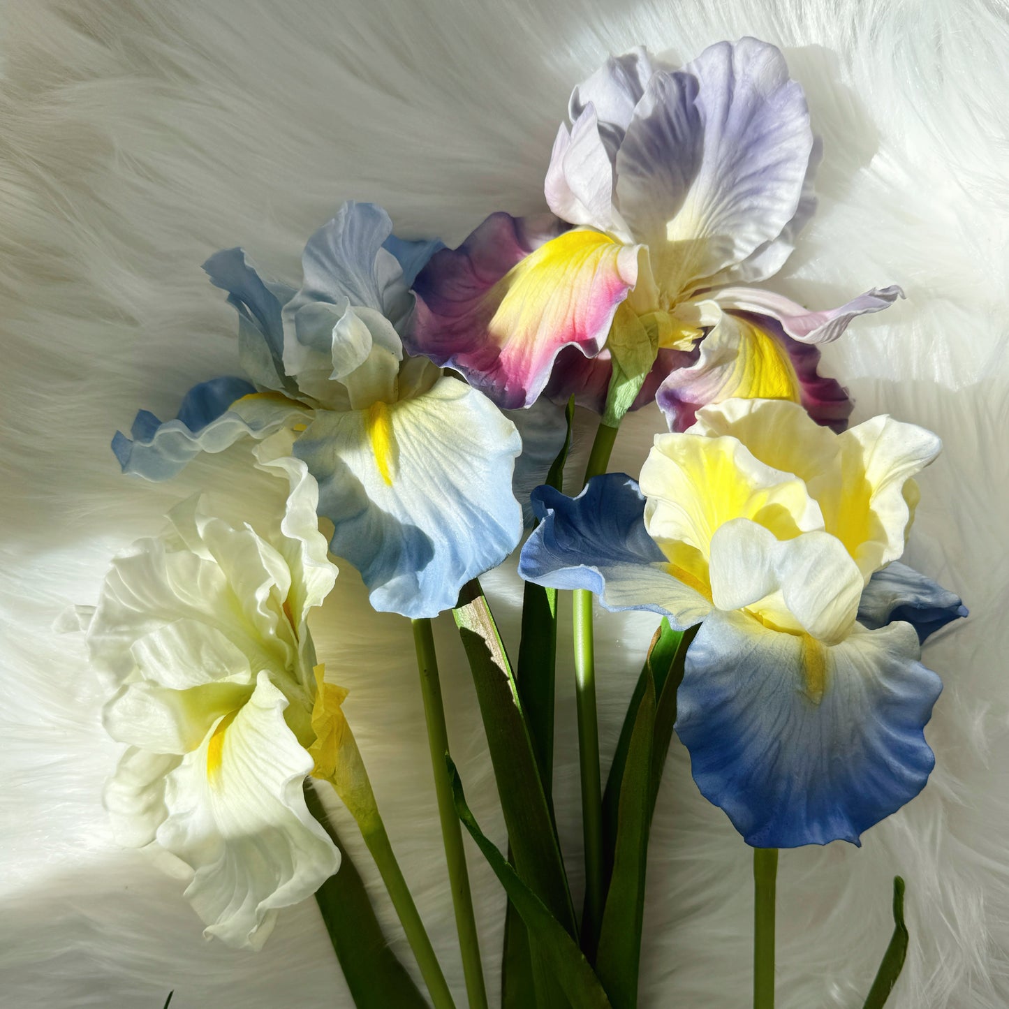 29" Faux Iris Flower Branch