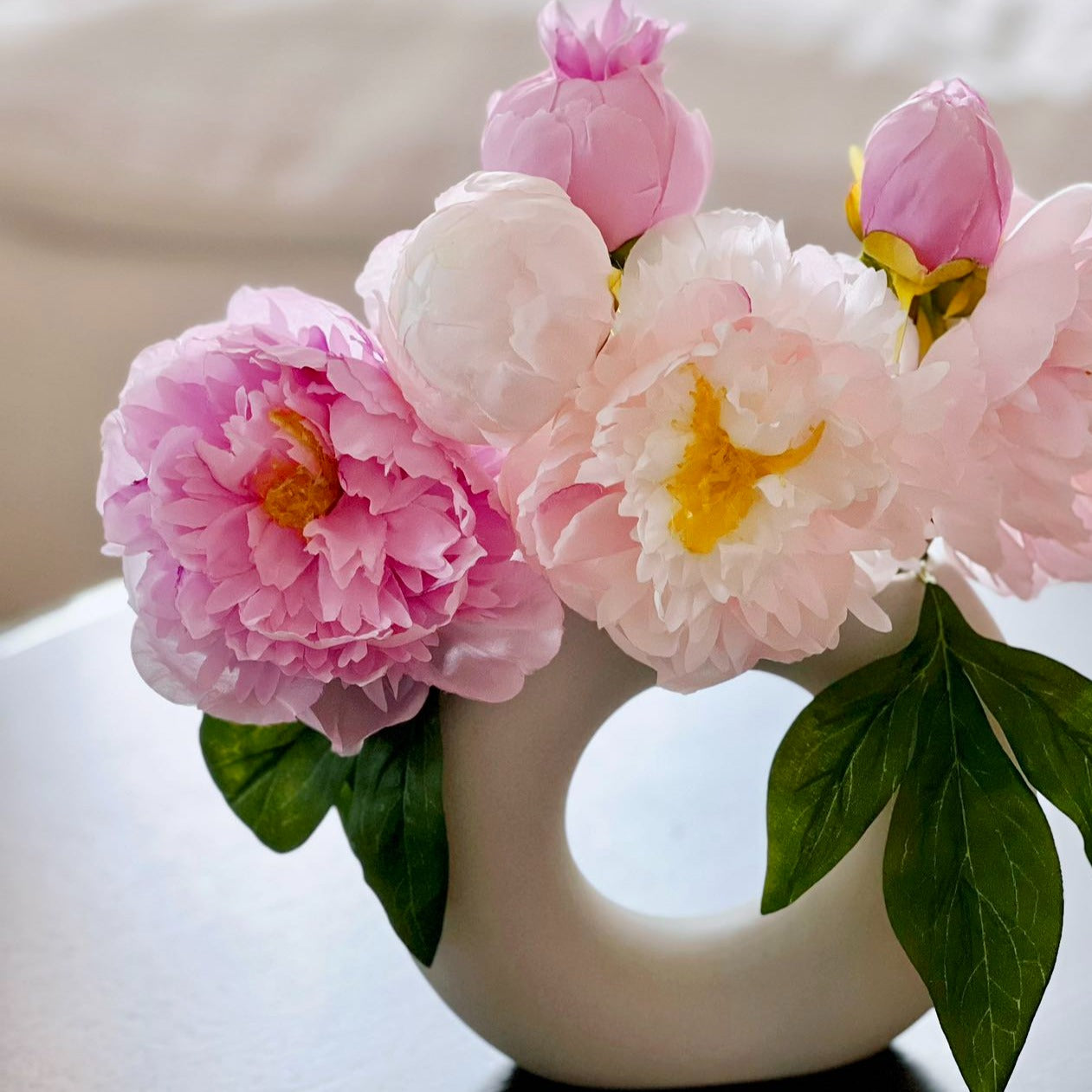 7 Stems Faux Peony Bouquet