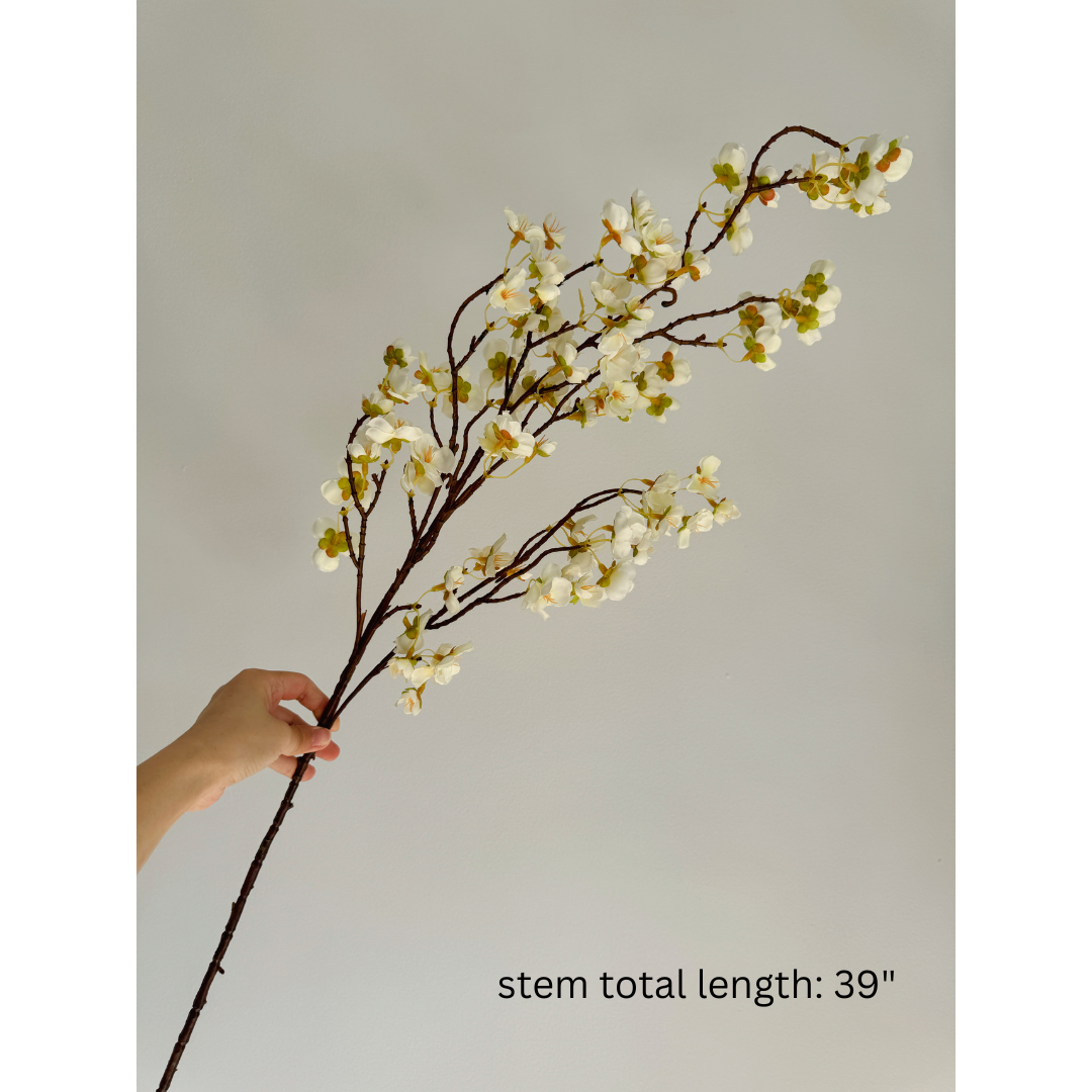 high quality faux cherry blossom branches Artificial cherry blossom white pink home decor faux flower