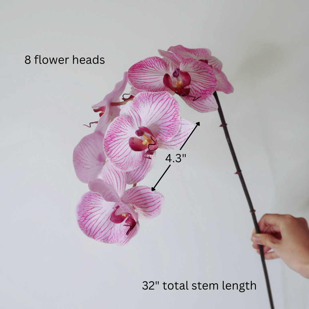 8-Head 32" Pink Orchid Stem