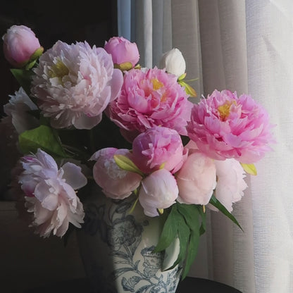 7 Stems Faux Peony Bouquet